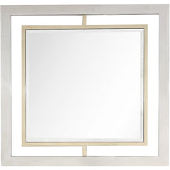 32" Gold Square Framed Accent Mirror - Homeroots