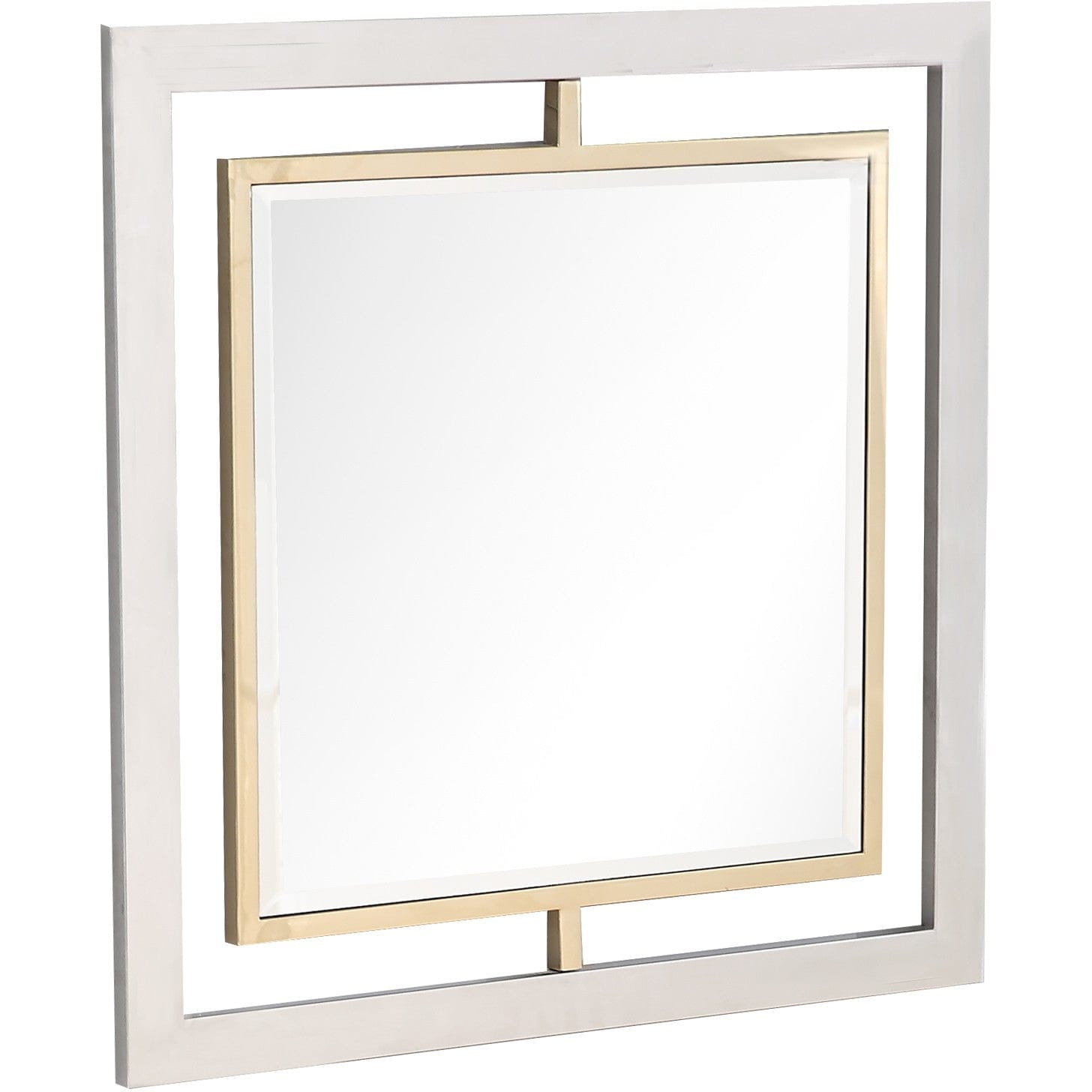 32" Gold Square Framed Accent Mirror - Homeroots