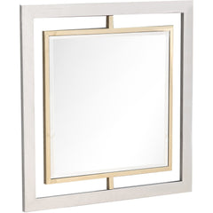 32" Gold Square Framed Accent Mirror - Homeroots