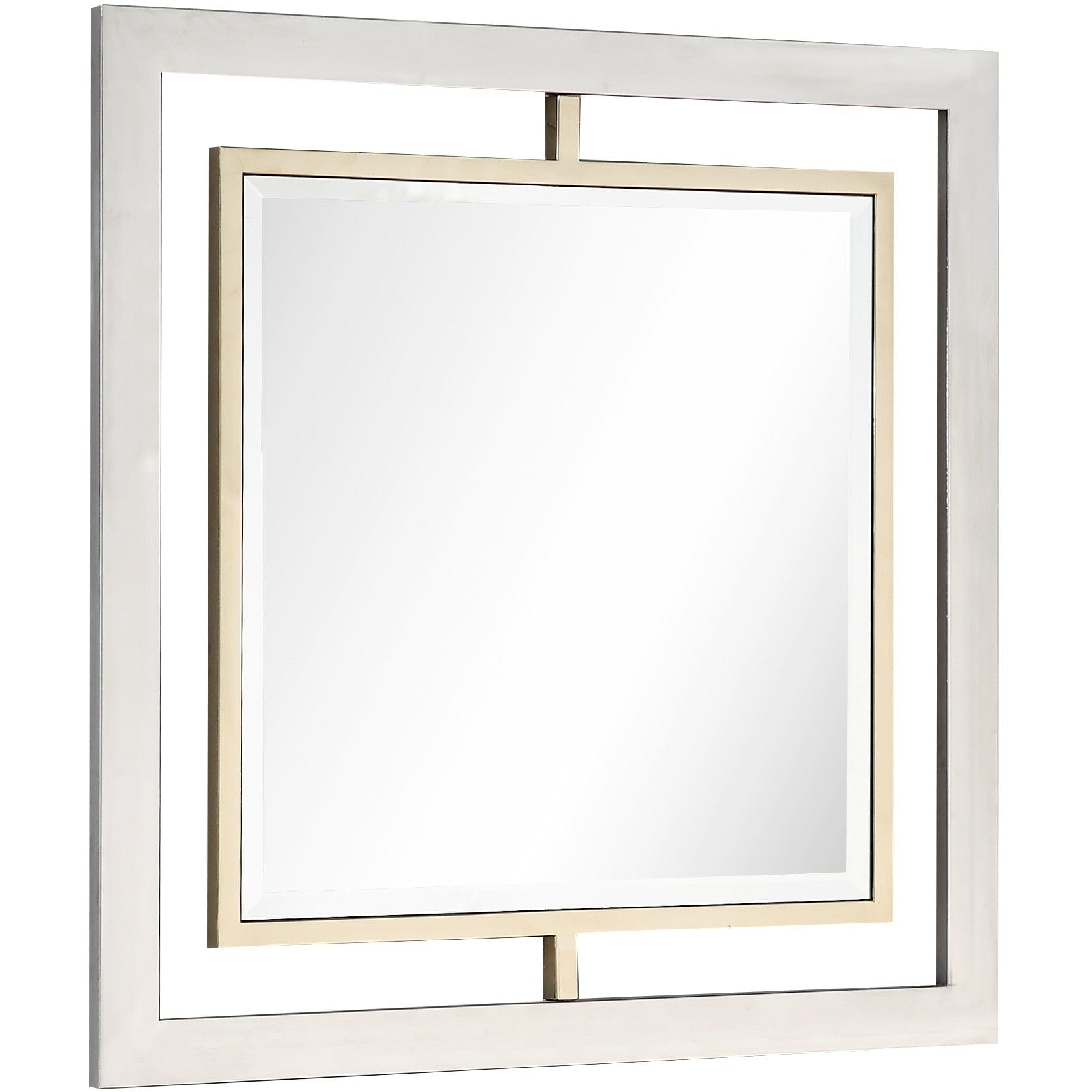 32" Gold Square Framed Accent Mirror - Homeroots
