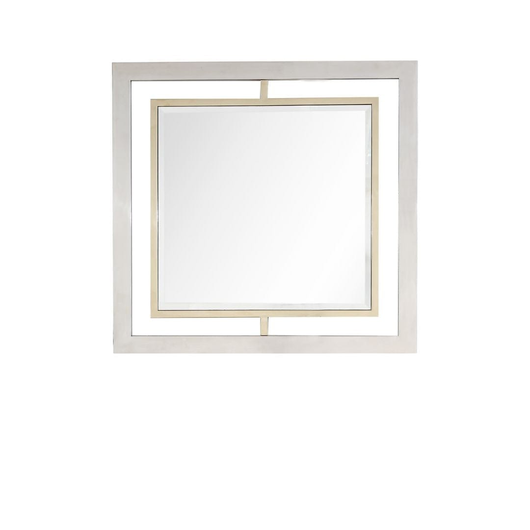 32" Gold Square Framed Accent Mirror - Homeroots
