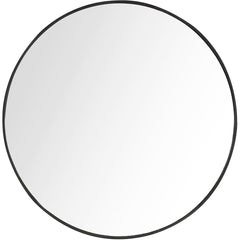 32" Black Round Framed Accent Mirror - Homeroots