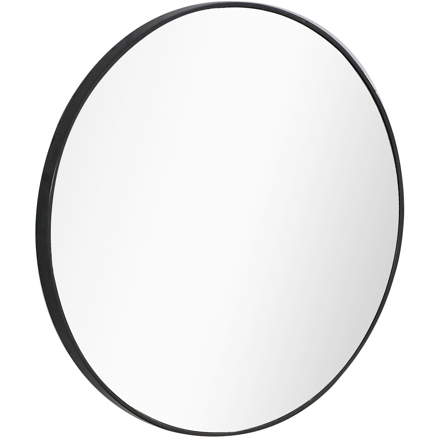 32" Black Round Framed Accent Mirror - Homeroots