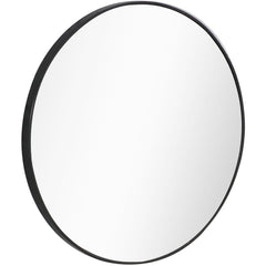 32" Black Round Framed Accent Mirror - Homeroots