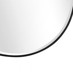 32" Black Round Framed Accent Mirror - Homeroots