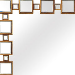 32" Gold Square Framed Accent Mirror - Homeroots
