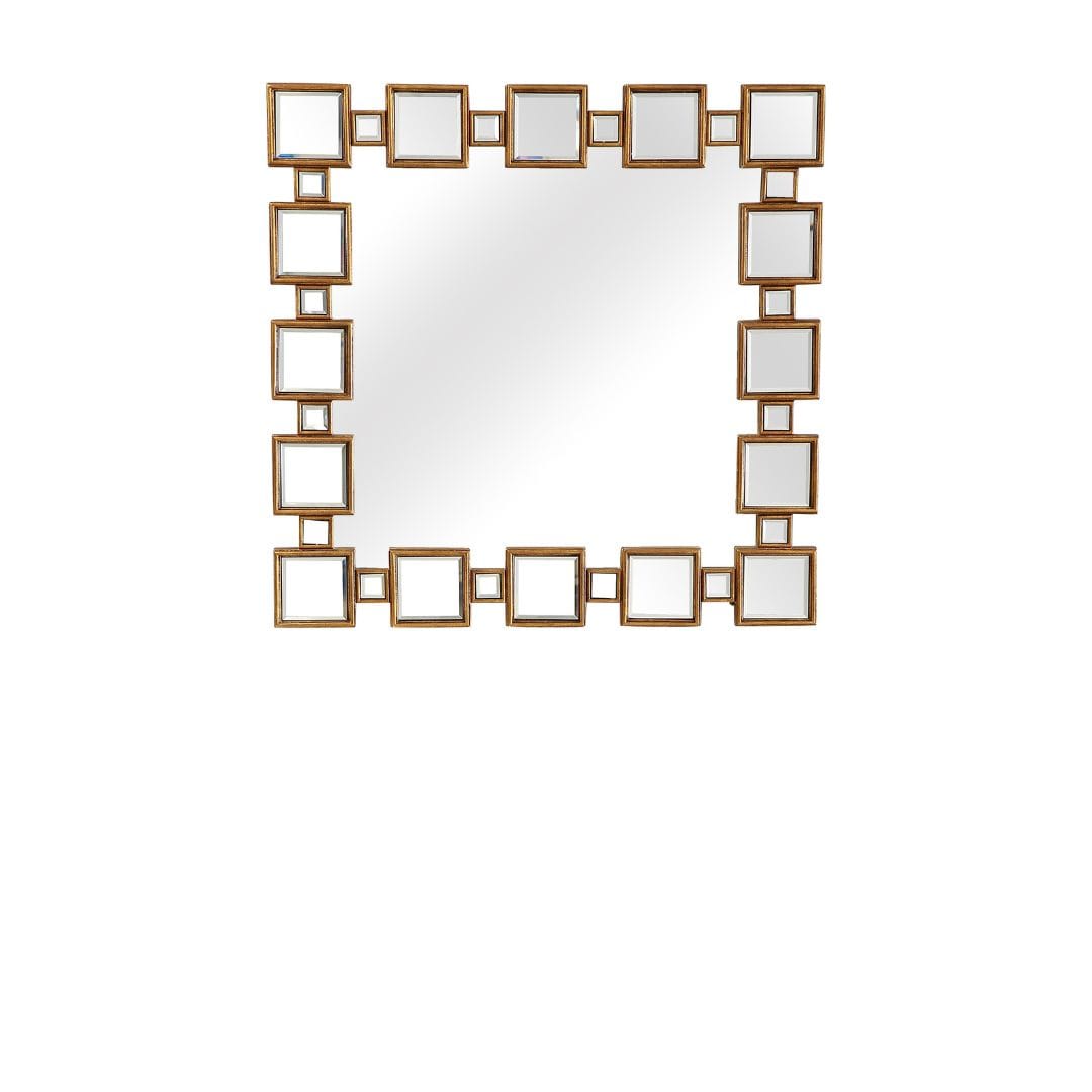 32" Gold Square Framed Accent Mirror - Homeroots