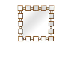 32" Gold Square Framed Accent Mirror - Homeroots
