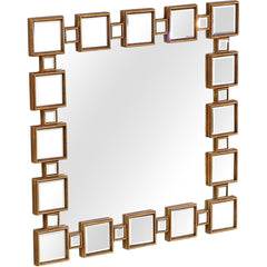 32" Gold Square Framed Accent Mirror - Homeroots