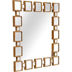 32" Gold Square Framed Accent Mirror - Homeroots