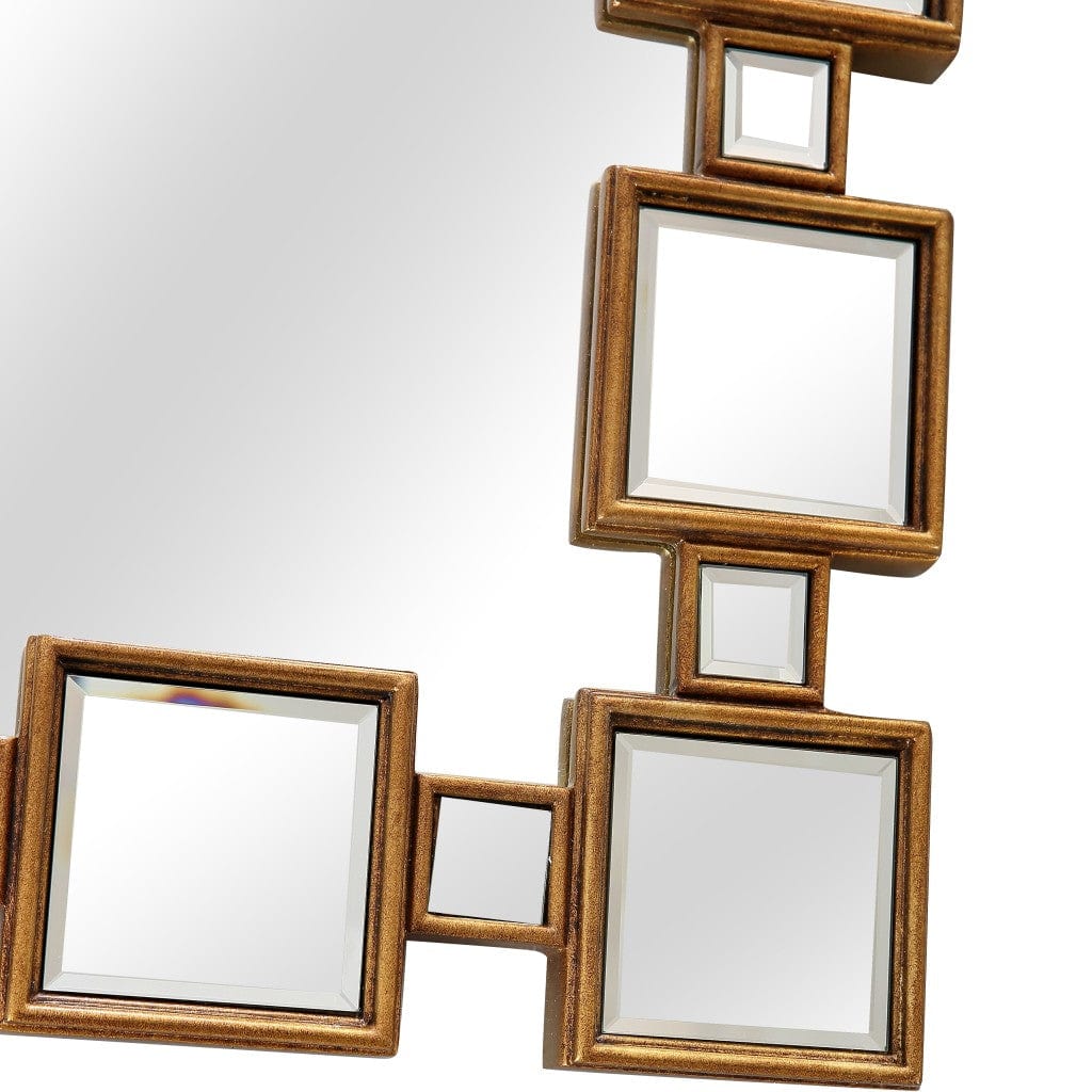 32" Gold Square Framed Accent Mirror - Homeroots