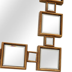 32" Gold Square Framed Accent Mirror - Homeroots