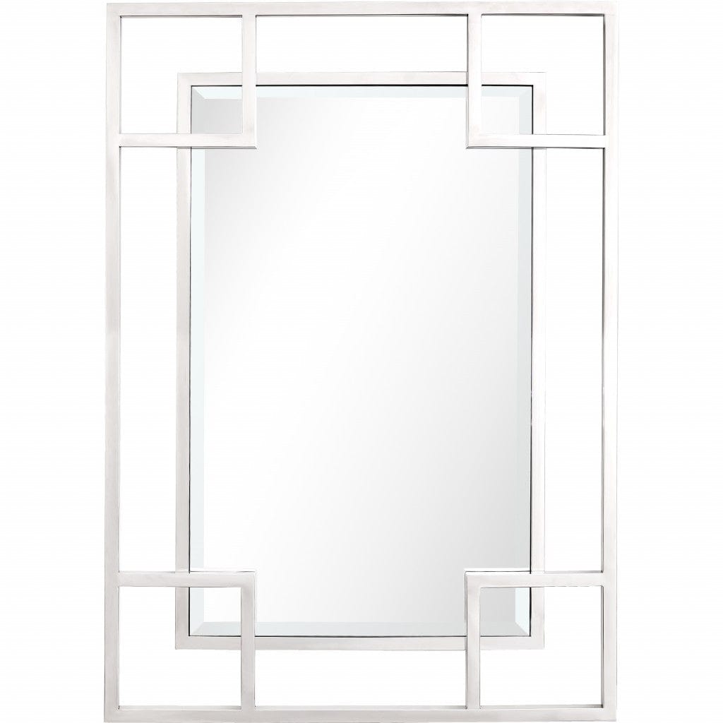 42" Silver Metal Framed Accent Mirror - Homeroots