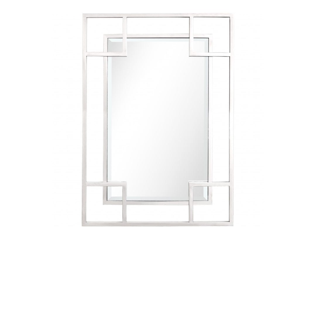 42" Silver Metal Framed Accent Mirror - Homeroots