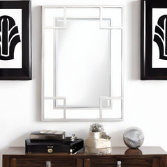 42" Silver Metal Framed Accent Mirror - Homeroots