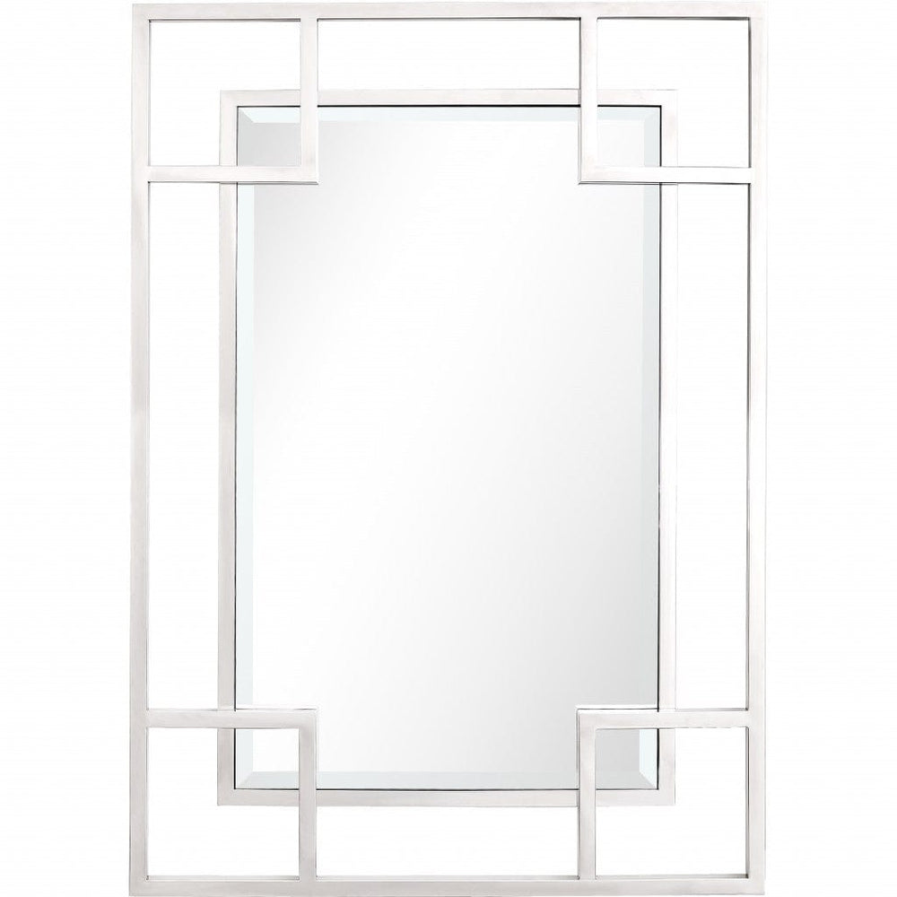 42" Silver Metal Framed Accent Mirror - Homeroots