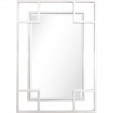 42" Silver Metal Framed Accent Mirror - Homeroots