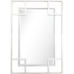 42" Silver Metal Framed Accent Mirror - Homeroots