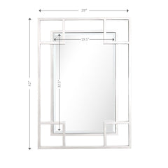 42" Silver Metal Framed Accent Mirror - Homeroots