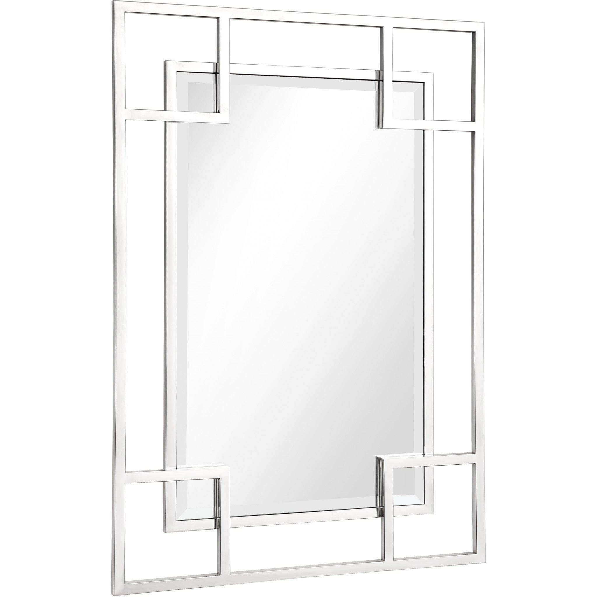 42" Silver Metal Framed Accent Mirror - Homeroots