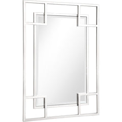 42" Silver Metal Framed Accent Mirror - Homeroots