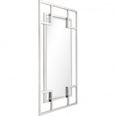 42" Silver Metal Framed Accent Mirror - Homeroots