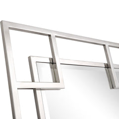 42" Silver Metal Framed Accent Mirror - Homeroots