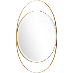39" Gold Oval Metal Framed Accent Mirror - Homeroots