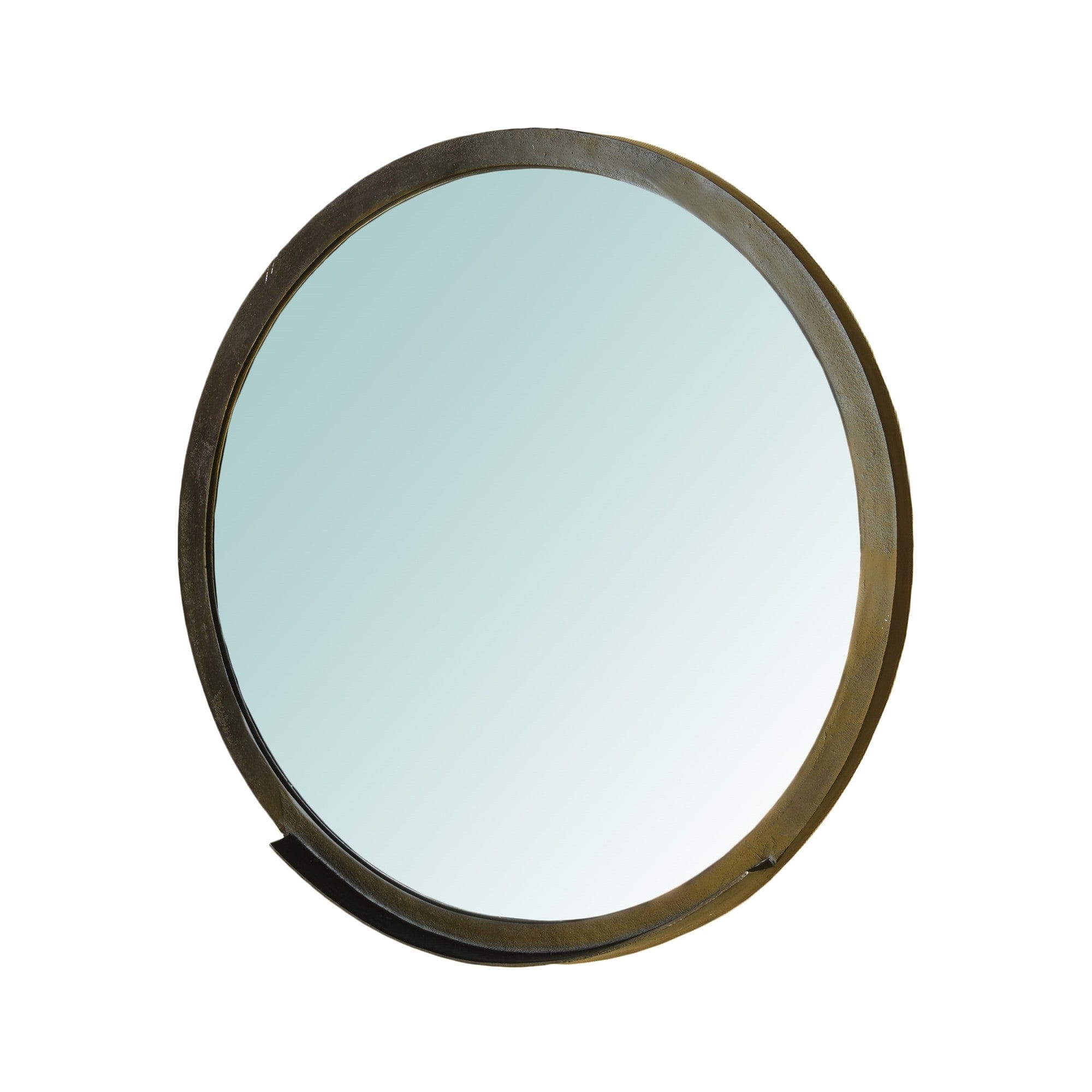 30" Gold Round Framed Accent Mirror - Homeroots