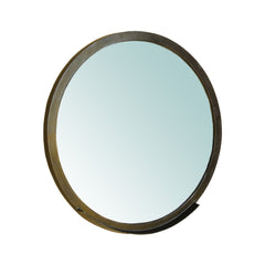 30" Gold Round Framed Accent Mirror - Homeroots