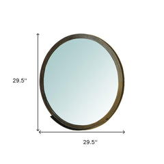30" Gold Round Framed Accent Mirror - Homeroots