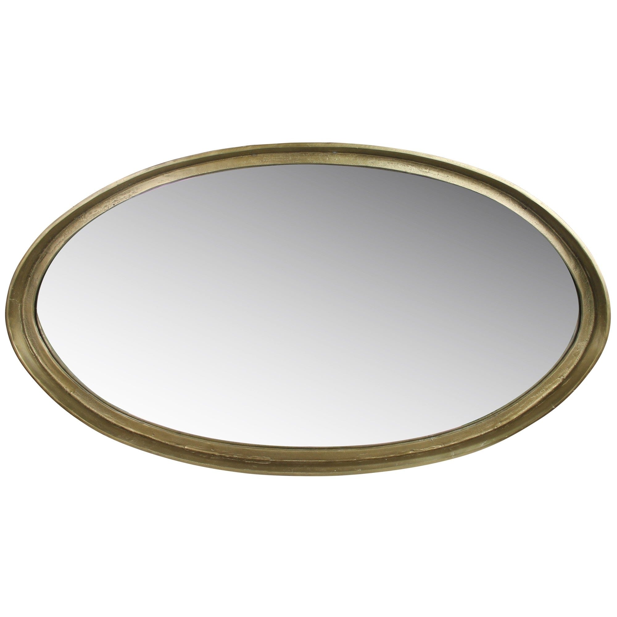 48" Gold Round Framed Accent Mirror - Homeroots