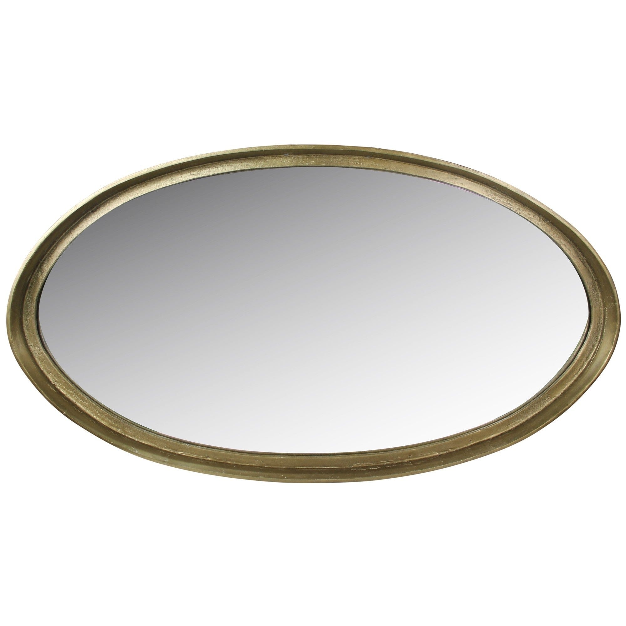 48" Gold Round Framed Accent Mirror - Homeroots