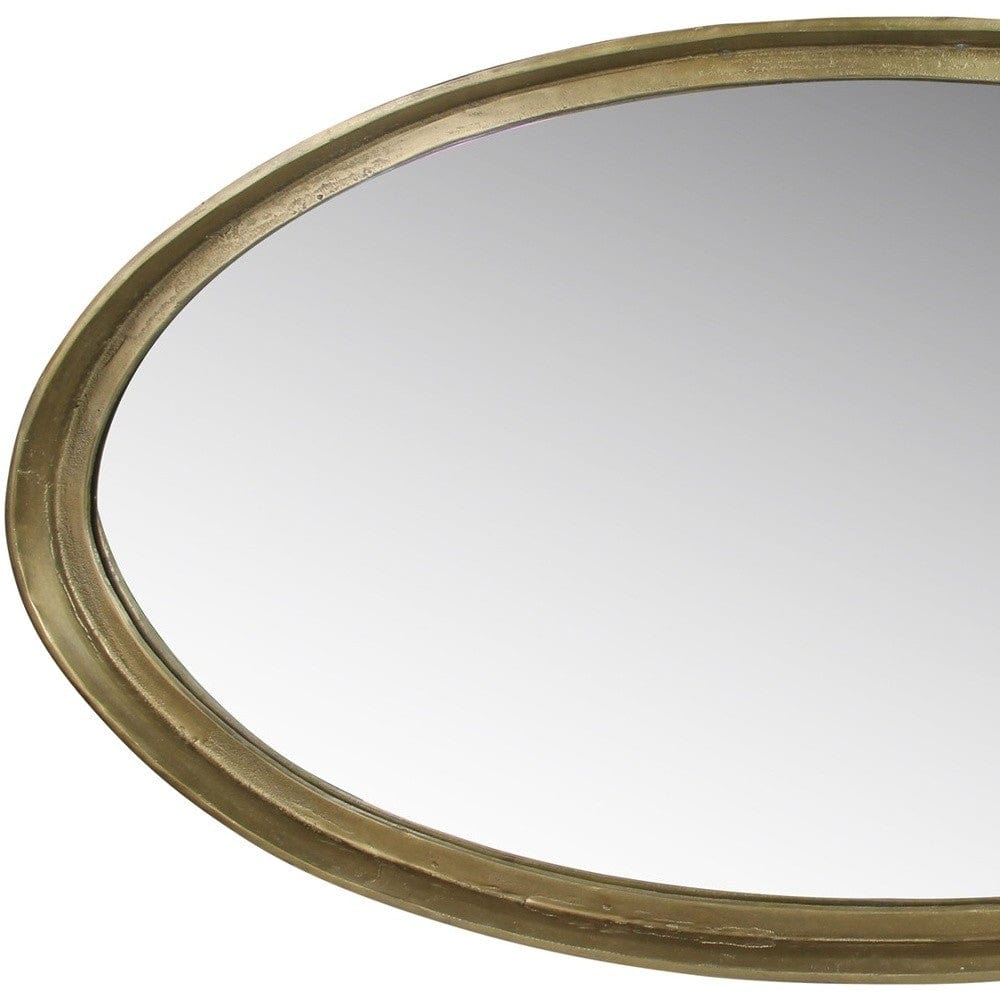 48" Gold Round Framed Accent Mirror - Homeroots