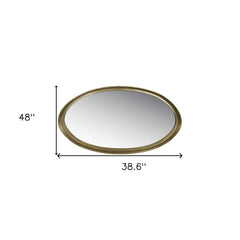 48" Gold Round Framed Accent Mirror - Homeroots