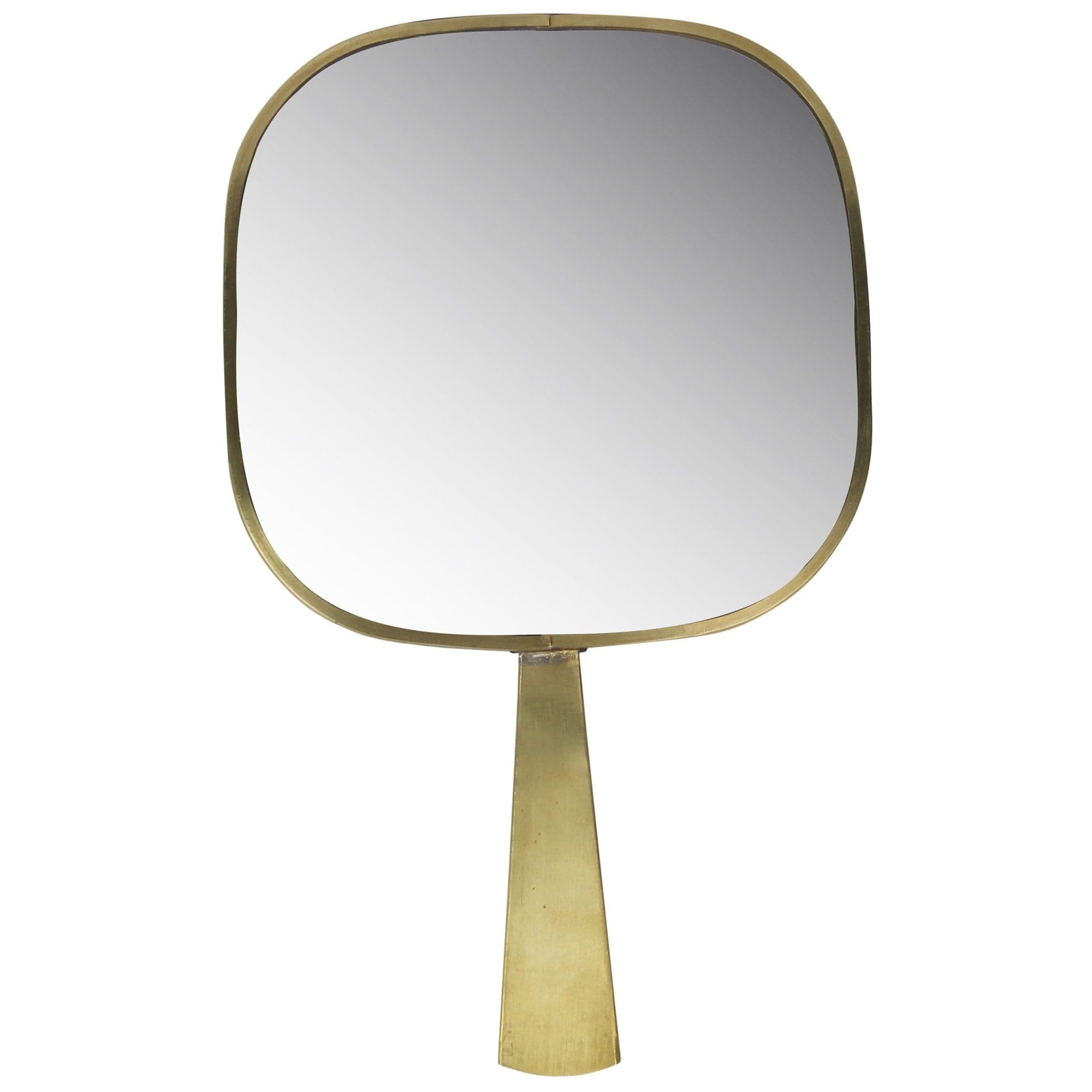 11" Golden Square Frame Handheld Mirror - Homeroots