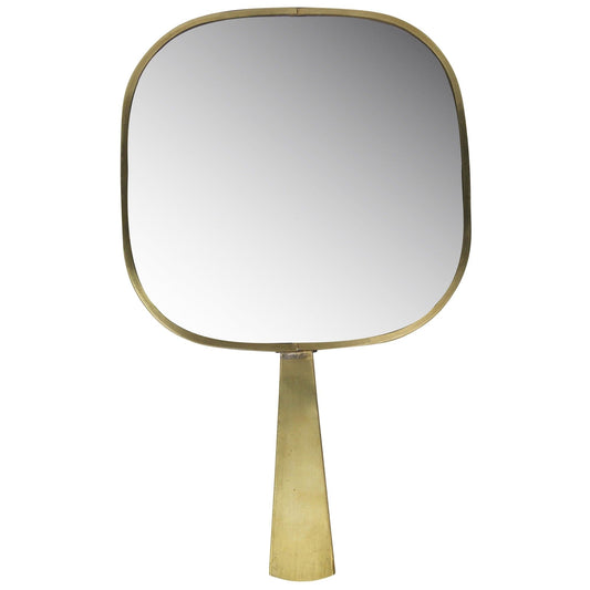 11" Golden Square Frame Handheld Mirror - Homeroots