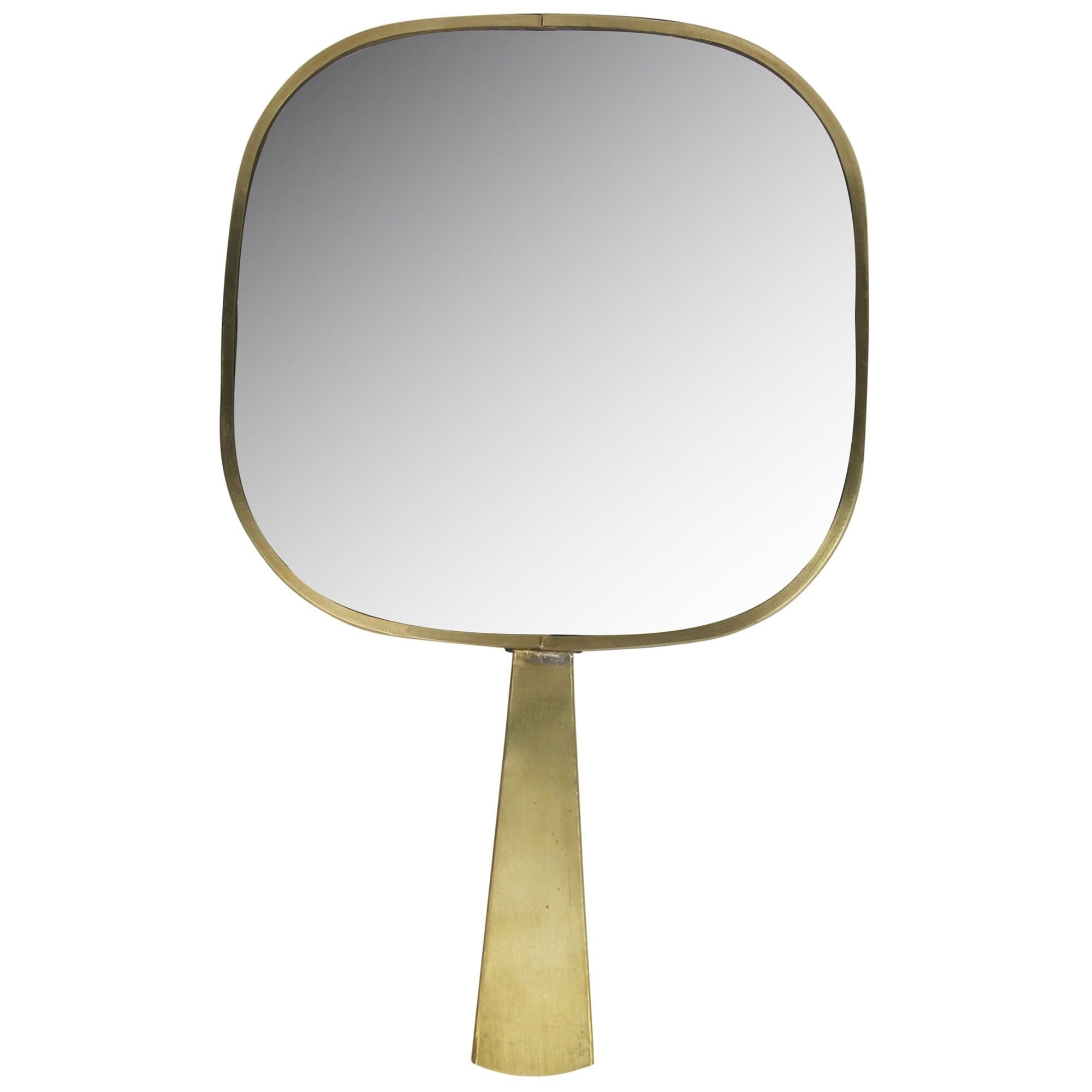 11" Golden Square Frame Handheld Mirror - Homeroots