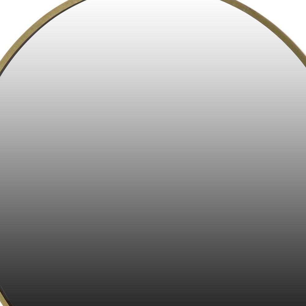 Gold Round Wall Mirror - Homeroots - Flyclothing LLC