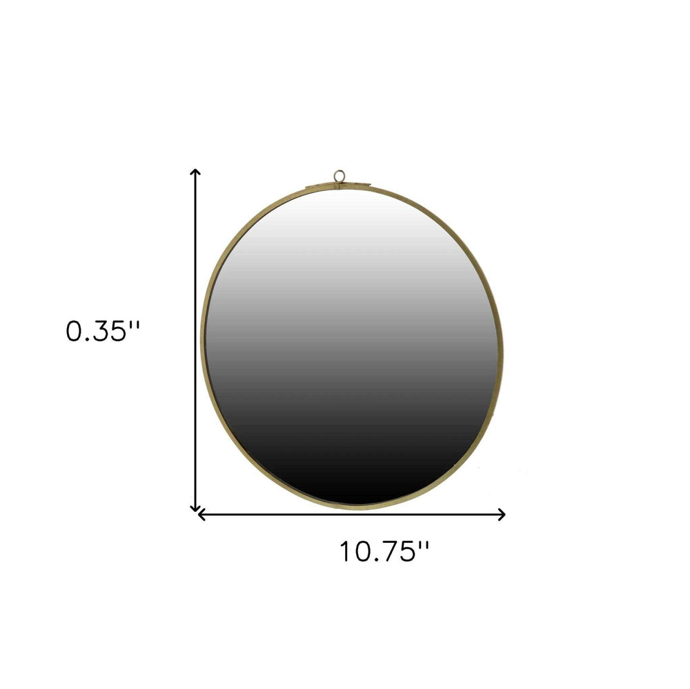 Gold Round Wall Mirror - Homeroots - Flyclothing LLC