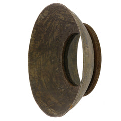 16" Dark Brown Reclaimed And Distressed Metal Round Bowl Accent Mirror - Homeroots