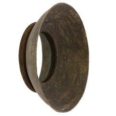 16" Dark Brown Reclaimed And Distressed Metal Round Bowl Accent Mirror - Homeroots