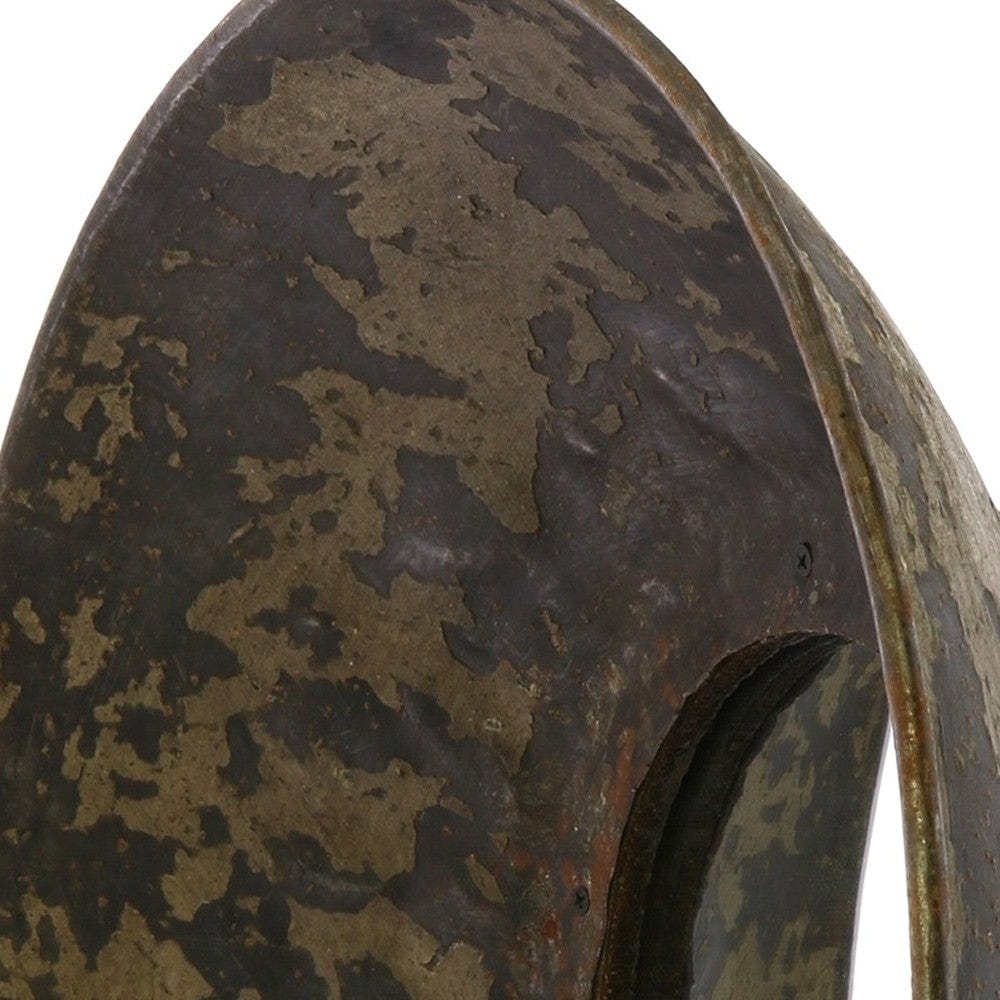 Jumbo Metal Bowl Wall Mirror - Homeroots