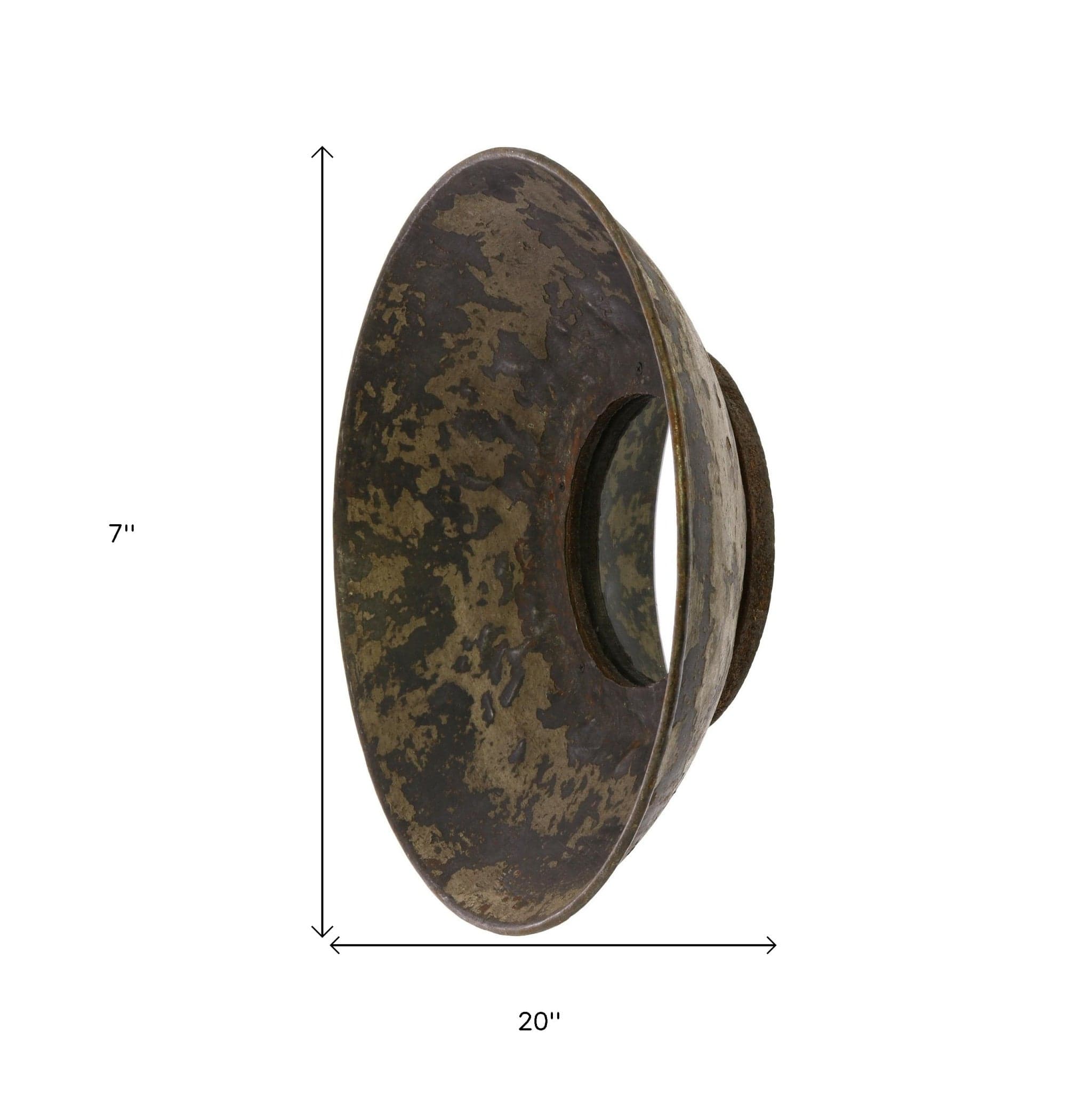 Jumbo Metal Bowl Wall Mirror - Homeroots