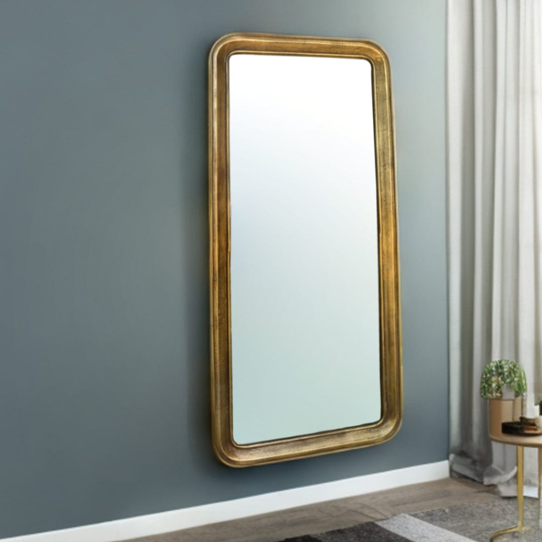 58" Gold Framed Accent Mirror - Homeroots