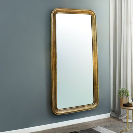 58" Gold Framed Accent Mirror - Homeroots