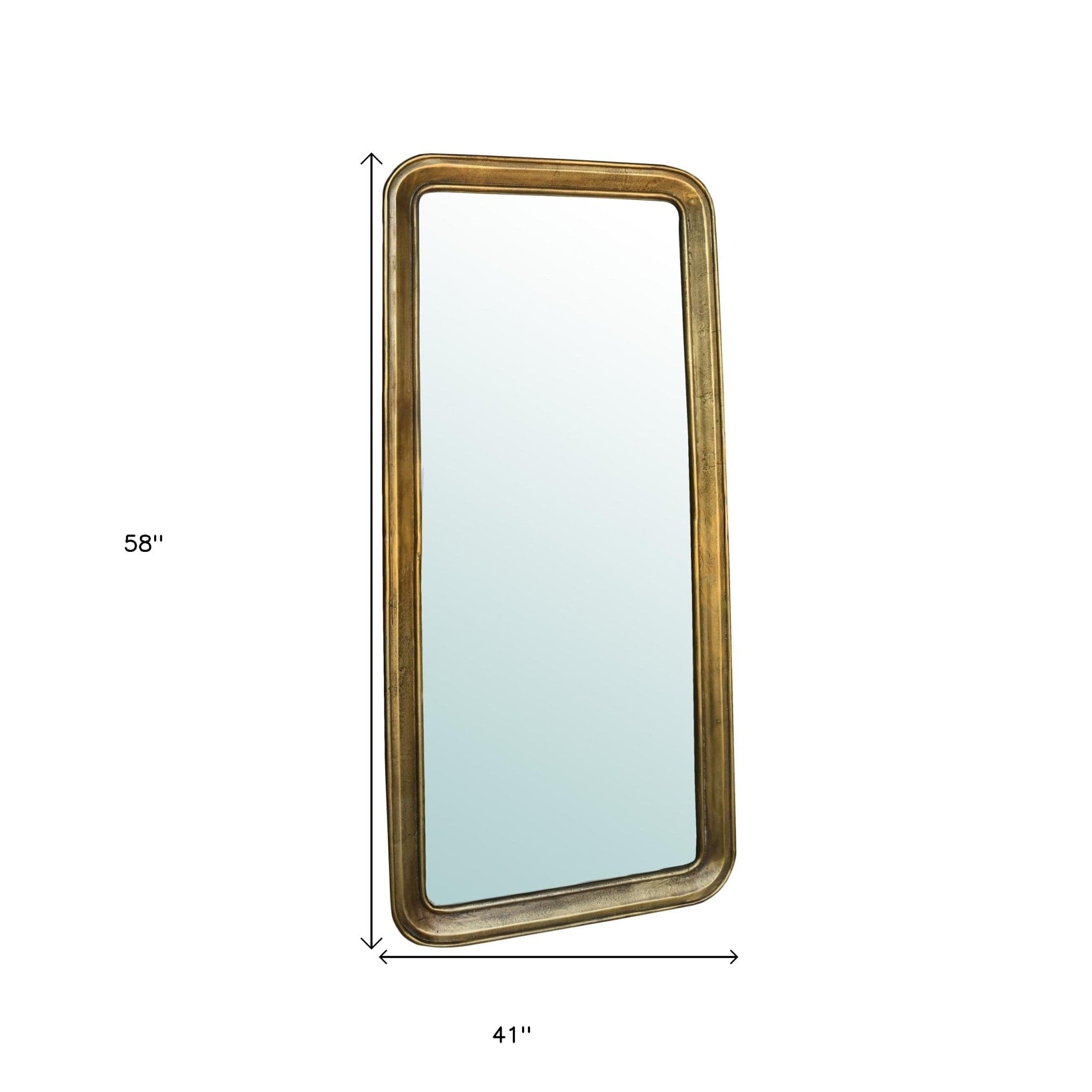 58" Gold Framed Accent Mirror - Homeroots