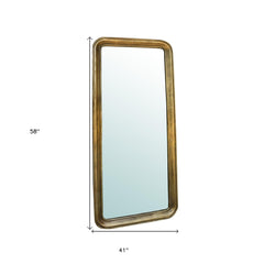 58" Gold Framed Accent Mirror - Homeroots