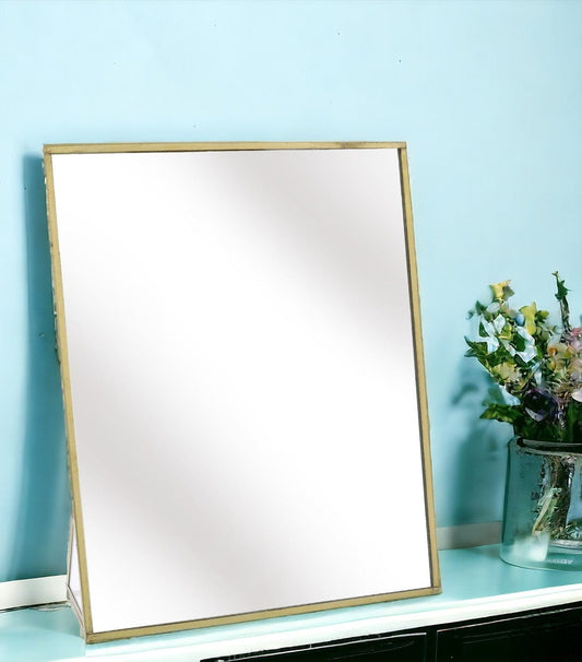 10" Gold Framed Makeup Shaving Tabletop Mirror - Homeroots