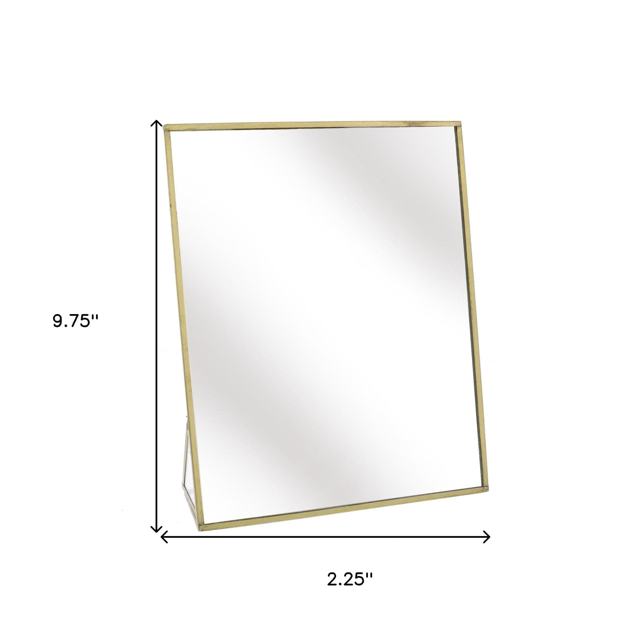 10" Gold Framed Makeup Shaving Tabletop Mirror - Homeroots